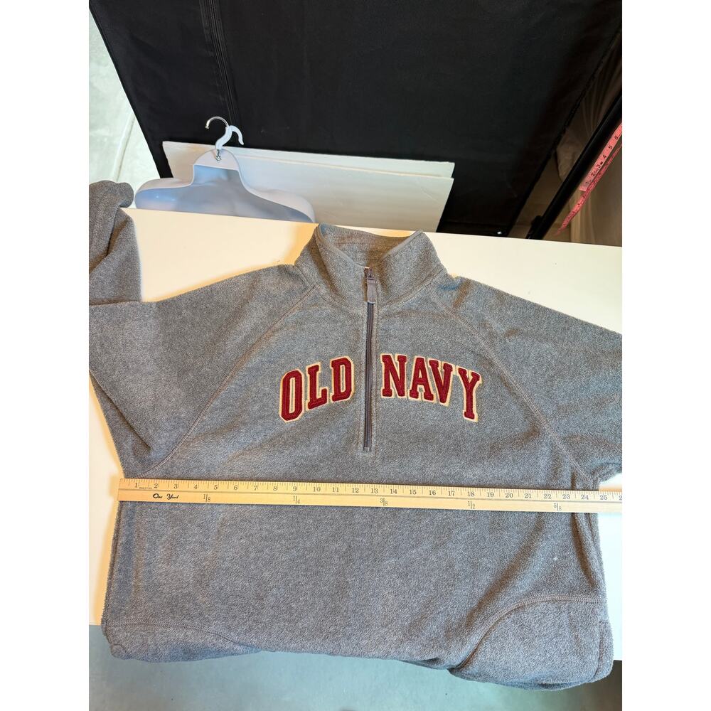 Y2K Old Navy Mens Fleece 1/4 Zip Pullover Sweatshirt Size 2X Gray Outdoor - Picture 8 of 9